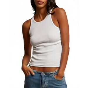NEW PERFECTWHITETEE kravitz rib tank in white